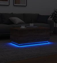 Couchtisch mit LED-Leuchten Braun Eichen-Optik 90x50x40 cm