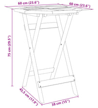 Gartentisch Klappbar Ø60x75 cm Massivholz Akazie