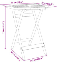 Gartentisch Klappbar Ø70x75 cm Massivholz Akazie