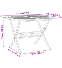 Gartentisch Klappbar Ø110x75 cm Massivholz Akazie