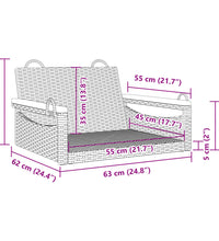 Hängesessel Schwarz 63x62x40 cm Poly Rattan