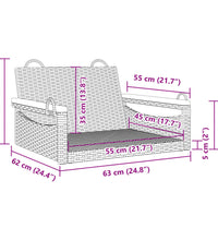 Hängesessel Grau 63x62x40 cm Poly Rattan