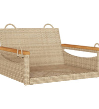 Hängesessel Beige 63x62x40 cm Poly Rattan