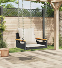 Hängesessel mit Kissen Schwarz 63x62x40 cm Poly Rattan