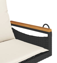 Hängesessel mit Kissen Schwarz 63x62x40 cm Poly Rattan