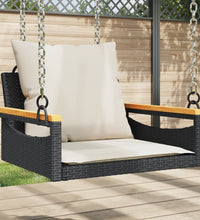 Hängesessel mit Kissen Schwarz 63x62x40 cm Poly Rattan