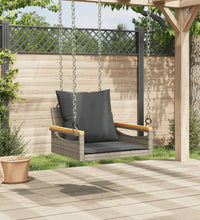 Hängesessel mit Kissen Grau 63x62x40 cm Poly Rattan