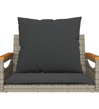 Hängesessel mit Kissen Grau 63x62x40 cm Poly Rattan