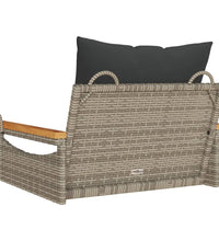 Hängesessel mit Kissen Grau 63x62x40 cm Poly Rattan