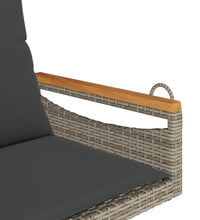 Hängesessel mit Kissen Grau 63x62x40 cm Poly Rattan