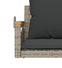 Hängesessel mit Kissen Grau 63x62x40 cm Poly Rattan