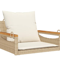 Hängesessel mit Kissen Beige 63x62x40 cm Poly Rattan