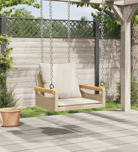 Hängesessel mit Kissen Beige 63x62x40 cm Poly Rattan