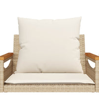 Hängesessel mit Kissen Beige 63x62x40 cm Poly Rattan