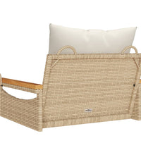 Hängesessel mit Kissen Beige 63x62x40 cm Poly Rattan