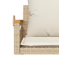 Hängesessel mit Kissen Beige 63x62x40 cm Poly Rattan