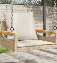 Hängesessel mit Kissen Beige 63x62x40 cm Poly Rattan