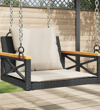 Hängesessel mit Kissen Schwarz 63x62x40 cm Poly Rattan