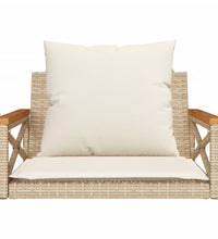 Hängesessel mit Kissen Beige 63x62x40 cm Poly Rattan