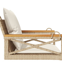 Hängesessel mit Kissen Beige 63x62x40 cm Poly Rattan