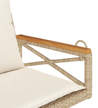 Hängesessel mit Kissen Beige 63x62x40 cm Poly Rattan