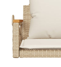 Hängesessel mit Kissen Beige 63x62x40 cm Poly Rattan