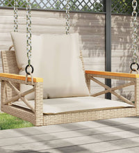 Hängesessel mit Kissen Beige 63x62x40 cm Poly Rattan