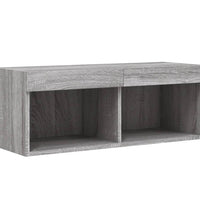 6-tlg. Wohnwand mit LED-Beleuchtung Grau Sonoma Holzwerkstoff