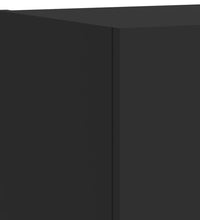 6-tlg. TV-Wohnwand mit LED-Leuchten Schwarz