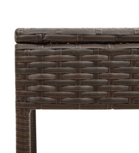 Sonnenliegen 2 Stk. mit Tisch Braun Poly Rattan