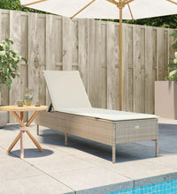 Sonnenliege mit Auflage Beige Poly Rattan