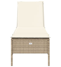 Sonnenliege mit Auflage Beige Poly Rattan