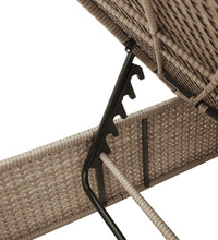 Sonnenliege mit Auflage Beige Poly Rattan