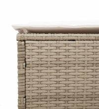 Sonnenliege mit Auflage Beige Poly Rattan