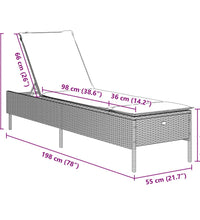 Sonnenliege mit Auflage Beige Poly Rattan