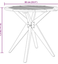 Gartentisch Rund Ø85x75 cm Massivholz Akazie