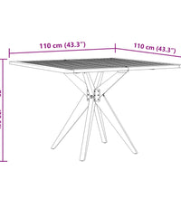 Gartentisch Quadratisch 110x110x75 cm Massivholz Akazie