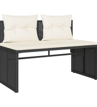 4-tlg. Garten-Sofagarnitur mit Kissen Schwarz Poly Rattan
