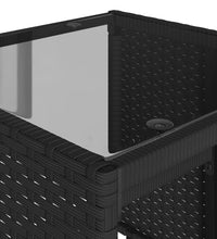 4-tlg. Garten-Sofagarnitur mit Kissen Schwarz Poly Rattan