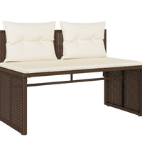 4-tlg. Garten-Sofagarnitur mit Kissen Braun Poly Rattan