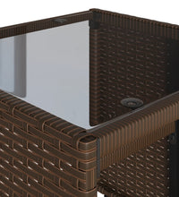 4-tlg. Garten-Sofagarnitur mit Kissen Braun Poly Rattan