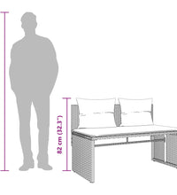 4-tlg. Garten-Sofagarnitur mit Kissen Braun Poly Rattan