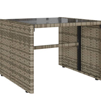 4-tlg. Garten-Sofagarnitur mit Kissen Grau Poly Rattan