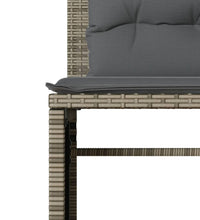 4-tlg. Garten-Sofagarnitur mit Kissen Grau Poly Rattan