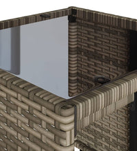 4-tlg. Garten-Sofagarnitur mit Kissen Grau Poly Rattan