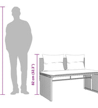 4-tlg. Garten-Sofagarnitur mit Kissen Grau Poly Rattan