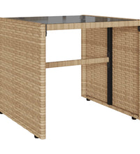 4-tlg. Garten-Sofagarnitur mit Kissen Beige Poly Rattan
