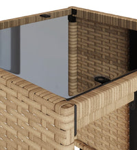 4-tlg. Garten-Sofagarnitur mit Kissen Beige Poly Rattan