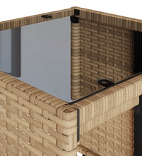 4-tlg. Garten-Sofagarnitur mit Kissen Beige Poly Rattan