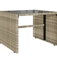 4-tlg. Garten-Sofagarnitur mit Kissen Hellgrau Poly Rattan